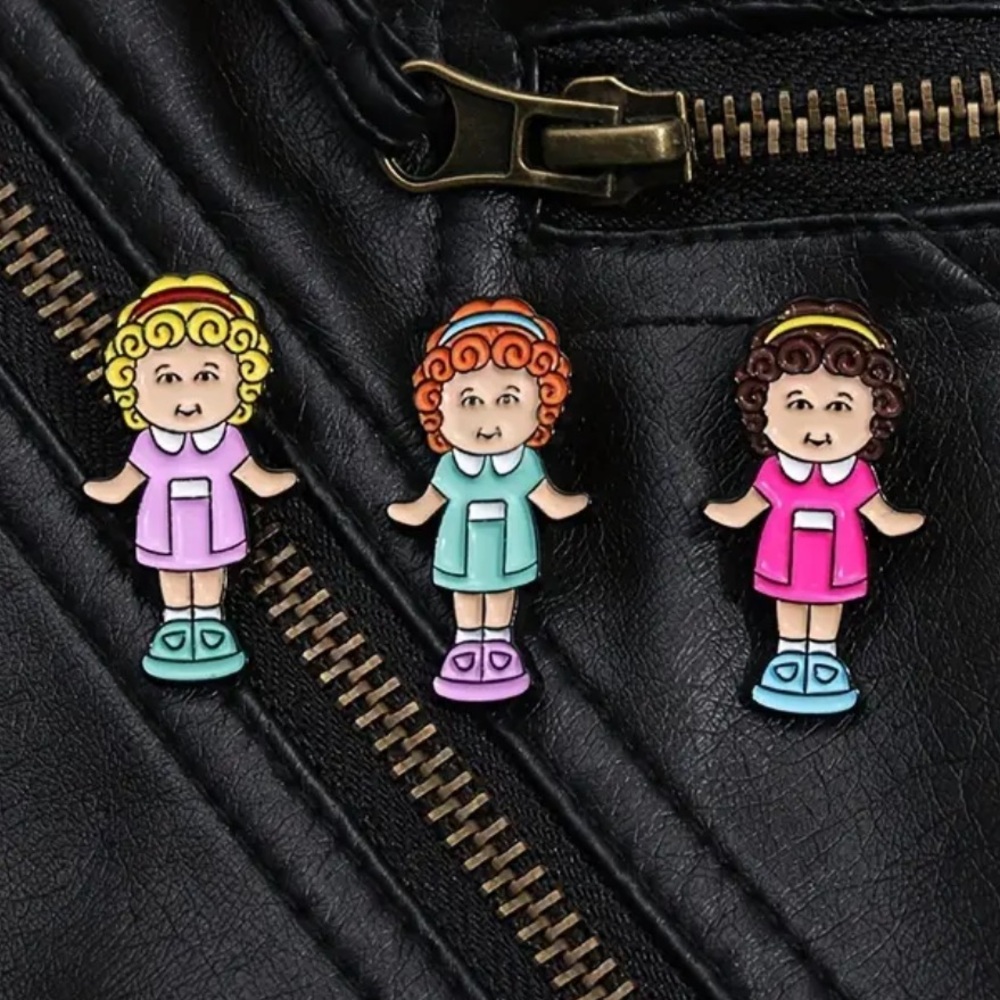 Set of 3 cabbage patch doll pins